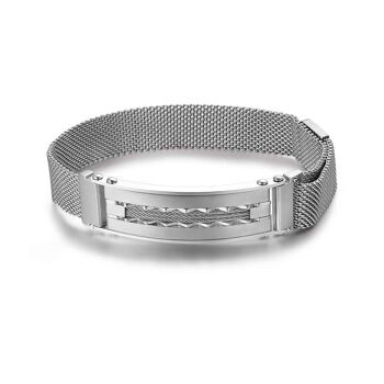 Bracelet avec plaque en acier