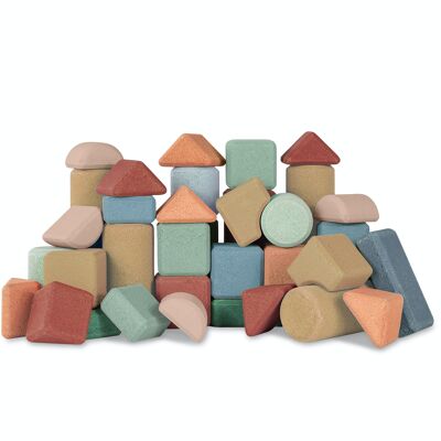 Korko - Juegos de construcción - Corcho - Caja de bloques de construcción de corcho - 40 piezas
