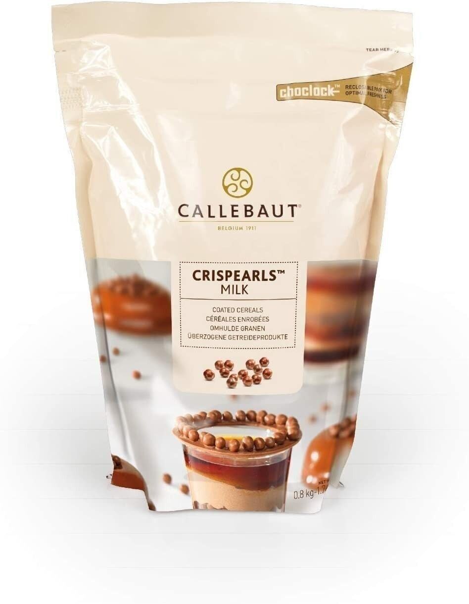 CALLEBAUT -Crispearls ™ Lait -Petites perles brillantes au chocolat au lait enrobant un biscuit croustillant
