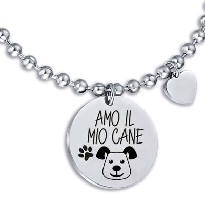 Pulsera de acero amo a mi perro