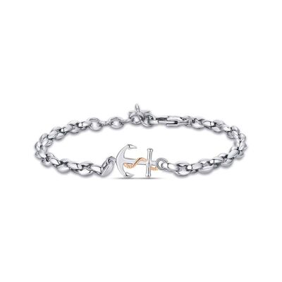 Steel bracelet with 1 anchor