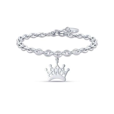 Steel bracelet with crown