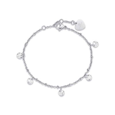 Steel bracelet with white crystals 2