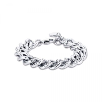 Steel bracelet with white crystals 3