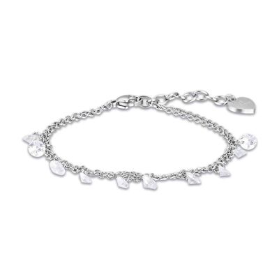 Bracciale in acciaio con cristalli bianchi 4