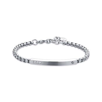 Bracelet en acier avec cristaux blancs 5