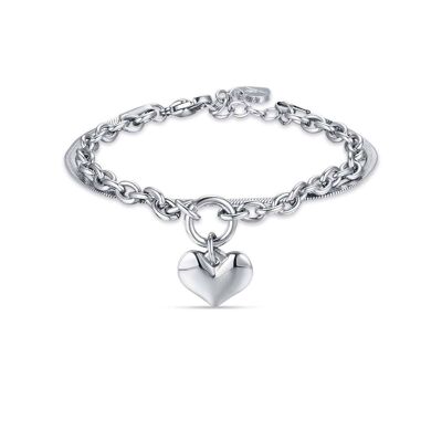 Steel bracelet with heart 1