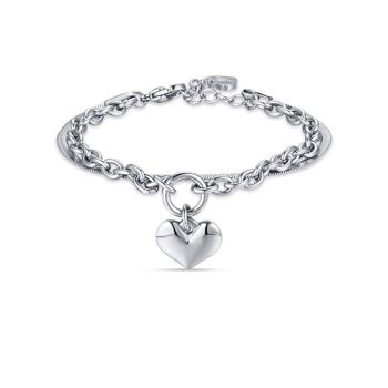 Bracelet acier avec coeur 1