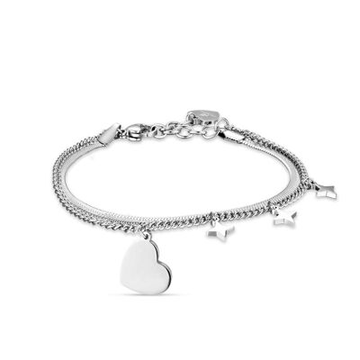 Steel bracelet with heart 2