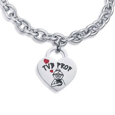 Pulsera acero con corazon tvb prof