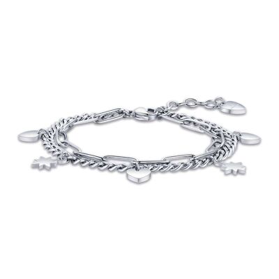 Steel bracelet with hearts and stars