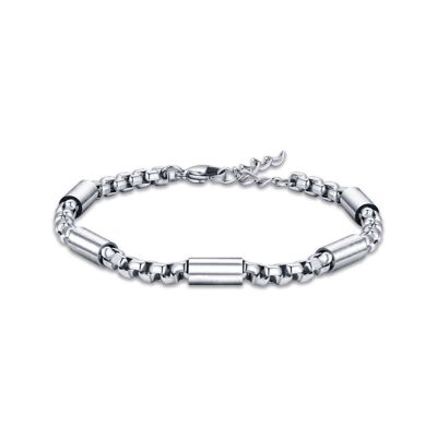 Steel bracelet with steel elements