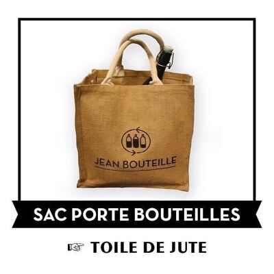 Sac porte bouteilles - toile de jute - 6 bouteilles