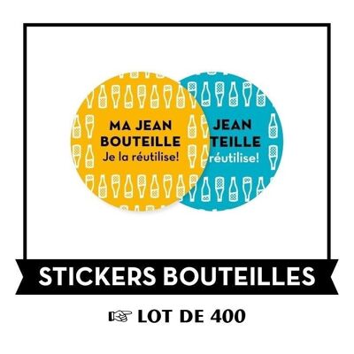 Plaquette Stickers Bouteille - LOT 400 étiquettes