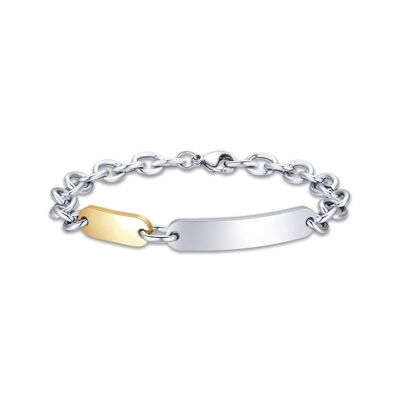 Brazalete de acero con elemento de acero ip dorado