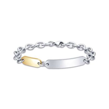 Bracelet en acier avec élément en acier ip gold