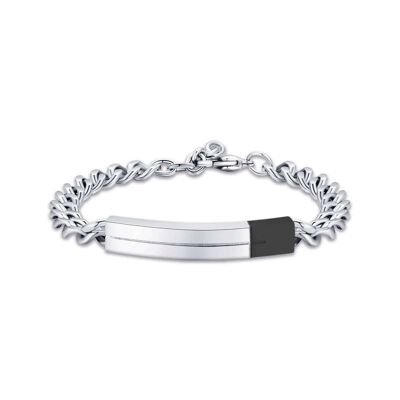 Steel bracelet with black ip steel element 1