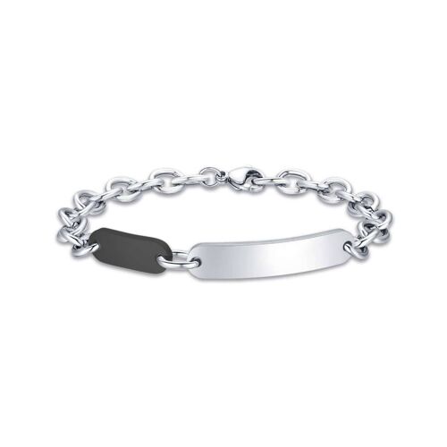 Bracciale in acciaio con elemento in acciaio ip nero 2