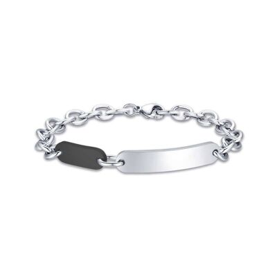 Steel bracelet with black ip steel element 2