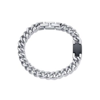 Bracelet en acier avec élément IP noir