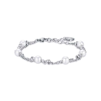 Bracciale in acciaio con perle