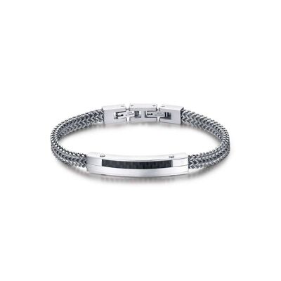 Steel bracelet with carbon fiber plate