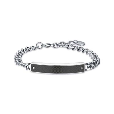 Bracelet en acier avec plaque IP noire