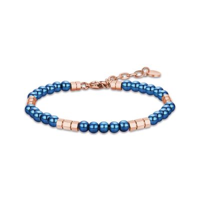 Steel bracelet with blue stones and steel elements!