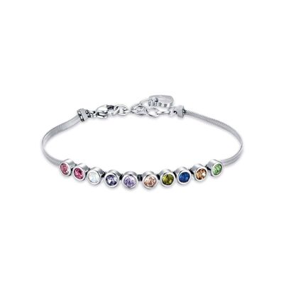 Bracelet acier avec pierres multicolores 1