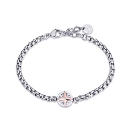 Bracciale in acciaio con rosa dei venti ip rose