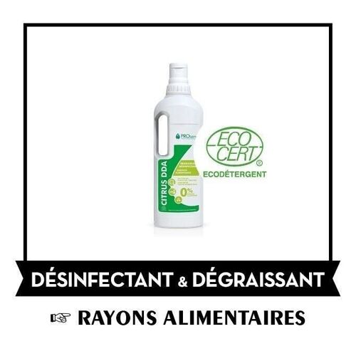 Désinfectant et dégraissant concentré Citrus DDA - AVEC rinçage