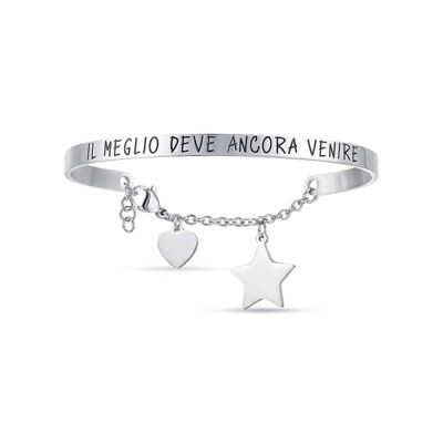 Bracciale in acciaio con scritta il meglio deve ancora