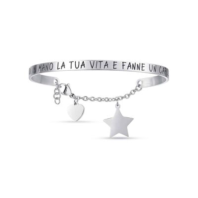 Bracciale in acciaio con scritta prendi in mano la tua vita