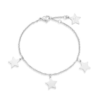 Steel bracelet with 3 stars