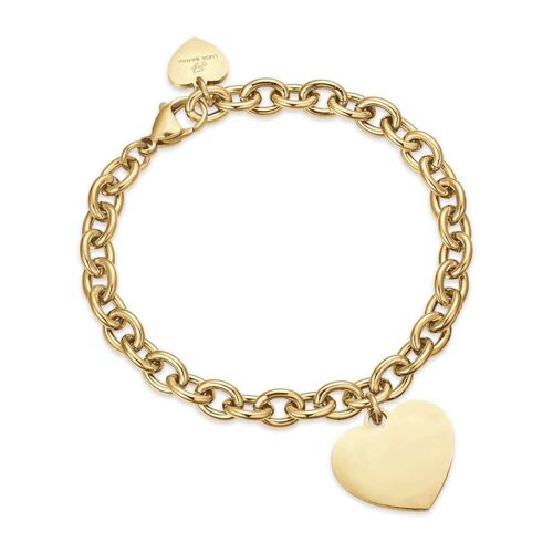 Bracciale in acciaio gold con cuore per incisioni