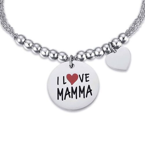 Bracciale in acciaio i love mamma 1