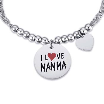 J'aime maman 1 bracelet en acier