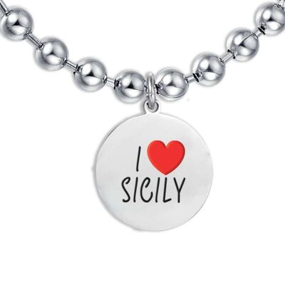 Me encanta sicilia 1 pulsera de acero