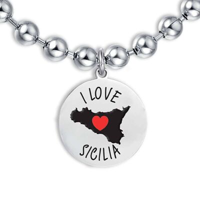 Me encanta sicilia 4 pulsera de acero