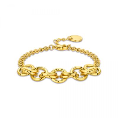 Brazalete de acero IP oro 9