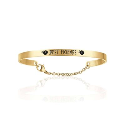 Brazalete Best Friends de acero ip dorado