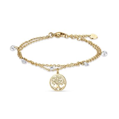 IP gold steel bracelet with tree of life 1