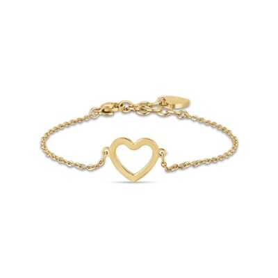 Bracciale in acciaio ip gold con cuore 1