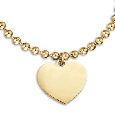 Bracelet en acier doré IP avec coeur 3