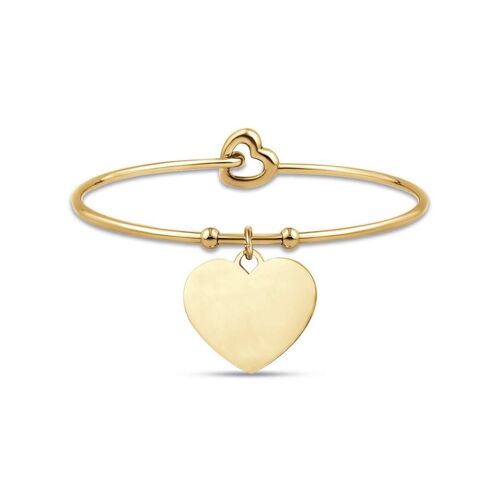 Bracciale in acciaio ip gold con cuore 4