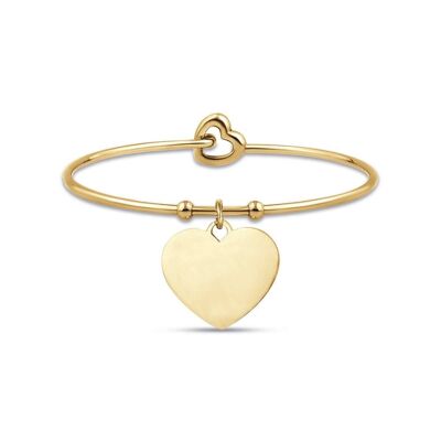 Bracelet en acier doré IP avec coeur 4