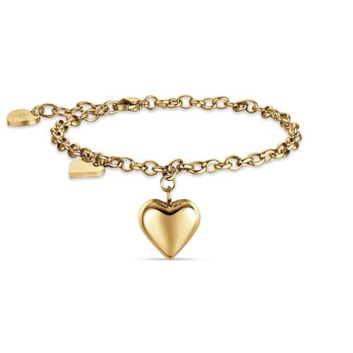 Bracciale in acciaio ip gold con cuori 1