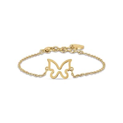 Bracciale in acciaio ip gold con farfalla 3