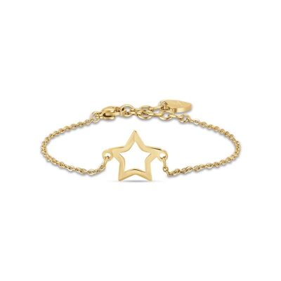 Gold IP steel bracelet with 3 star