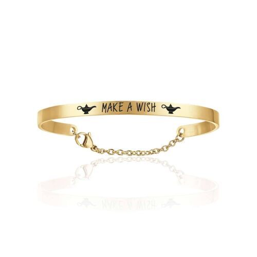 Bracciale in acciaio ip gold make a wish